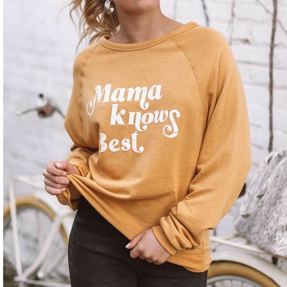 Mustard Mama Knows Best Retro Sweatshirt - Picture 2 of 5